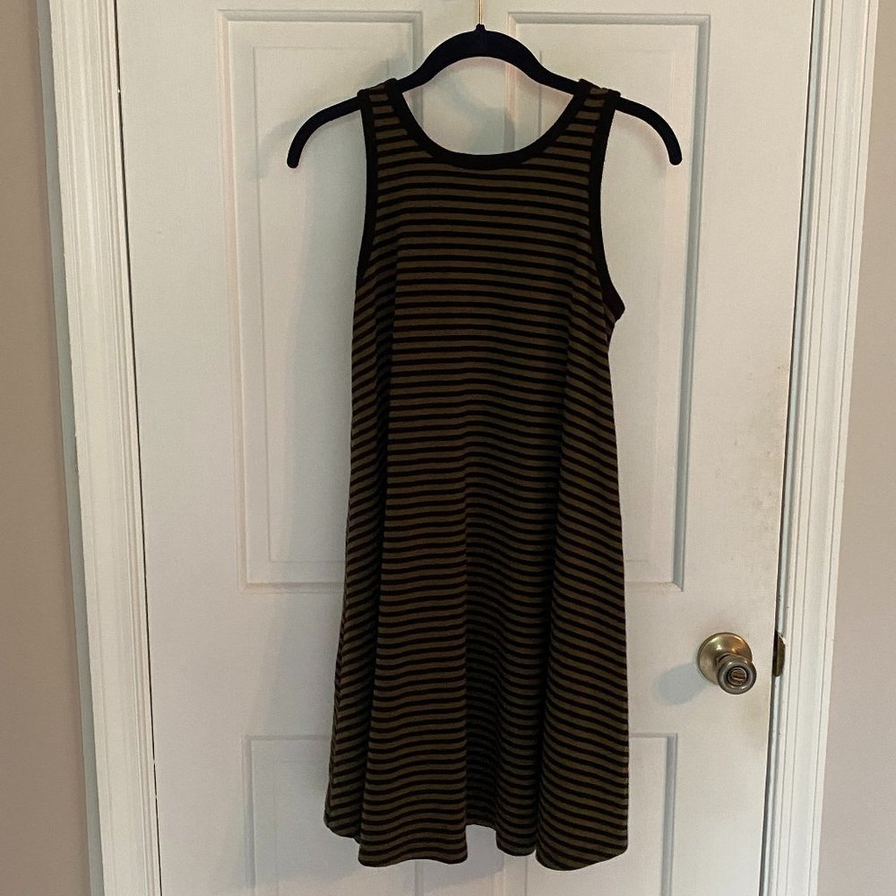 Old Navy Green & Black Striped Dress